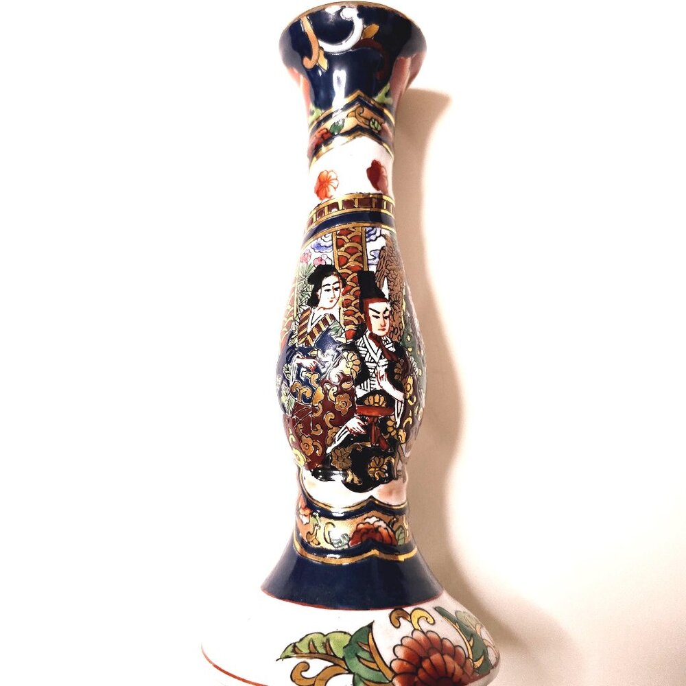 Chinese candlestick decorated in the Japanese Satsuma style Perfect Condition